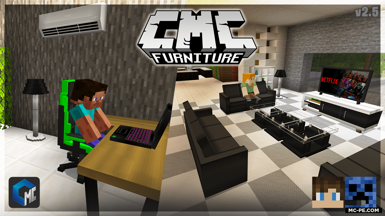 CMC Furniture [1.19] [1.18] [1.17] — реалистичная мебель и техника - Моды  для Майнкрафт ПЕ на телефон