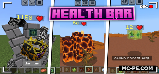 Health bar [1.20] — количество сердце у мобов и монстров