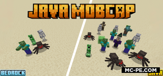 Java MobCap for Bedrock [1.21] [1.20] — увеличение количества мобов