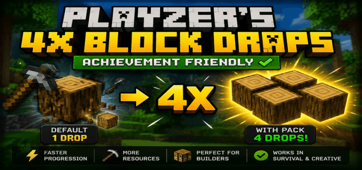 Мод PlayZer’s 4x Block Drops [26.30] [1.21] — в 4 раза больше добычи
