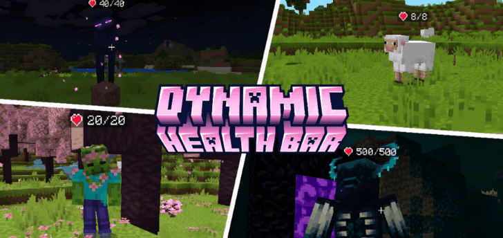 Мод Dynamic Health Bar Indicator [26.30] [1.21] — Индикатор состояния здоровья
