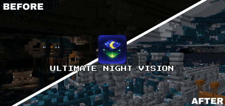 Текстуры Ultimate Night Vision [1.26] [1.21] — бесконечное ночное зрение