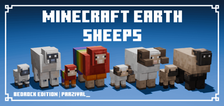 Текстуры Minecraft Earth Sheeps [1.26] — яркие и необычные овцы