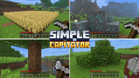 Мод Simple Capitator [1.26] — рубка деревьев, добыча руды, сбор урожая и листвы